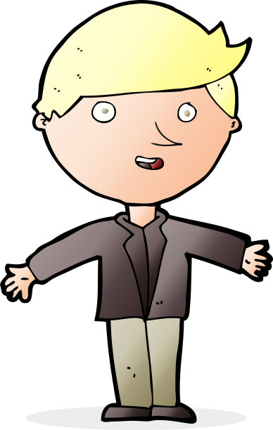 穿着休闲夹克的卡通人物图片下载