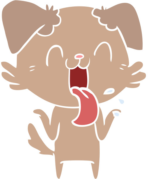 平面色彩风格卡通喘气狗耸肩图片下载