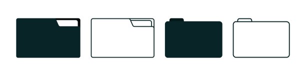 文件夹图标。白色背景上的矢量插图。图片下载