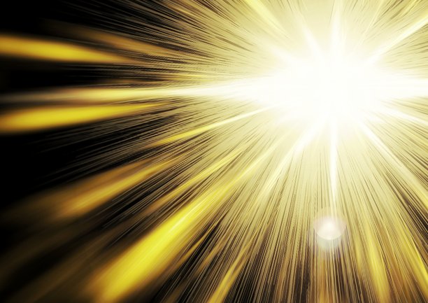 抽象的黄色射线背景在黑暗中闪烁图片下载