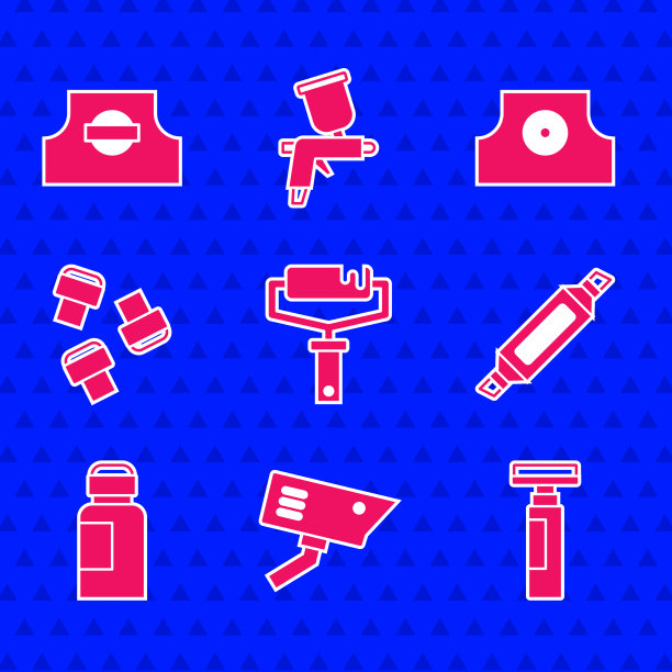 设置油漆辊刷安全摄像头标记图片下载