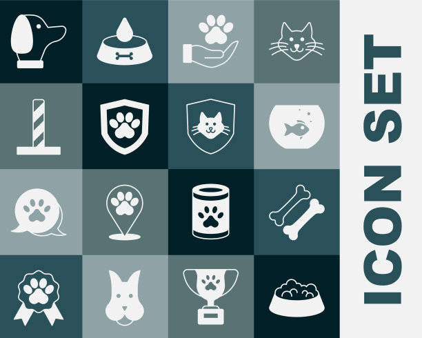 设置宠物食物碗为猫或狗狗狗骨头图片下载