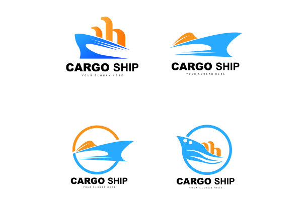 货船标志，快速货船矢量，帆船，船舶制造公司设计，水路航行，船舶车辆，运输，物流图片下载