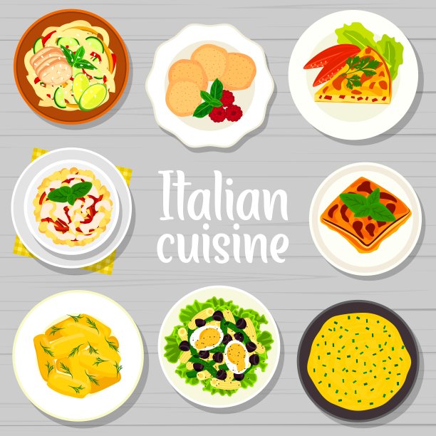 意大利菜菜单封面，矢量意大利菜图片下载