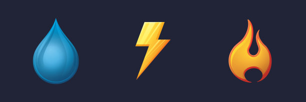 游戏UI资产设置。游戏用户界面自然元素图标集合。矢量图图片下载