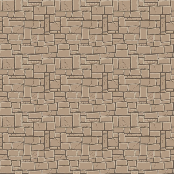 卡通游戏纹理，岩石，泥土和地面表面无缝的图案。游戏资产墙和环境背景图片下载