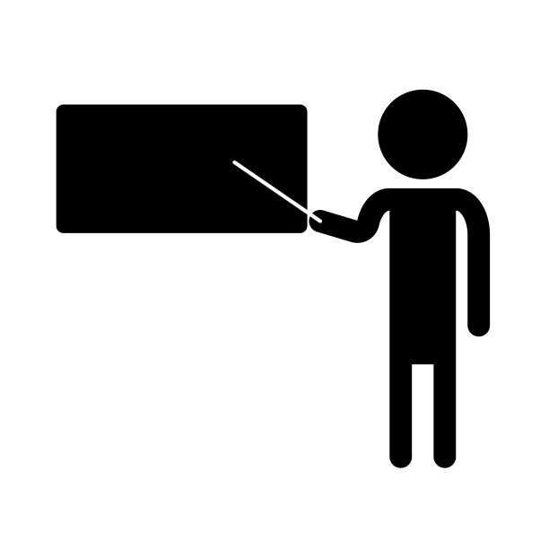 教师剪影图标。类的解释和描述。研讨会和讲座。向量。图片下载