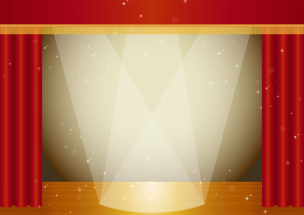 有红色窗帘和聚光灯的舞台图片下载