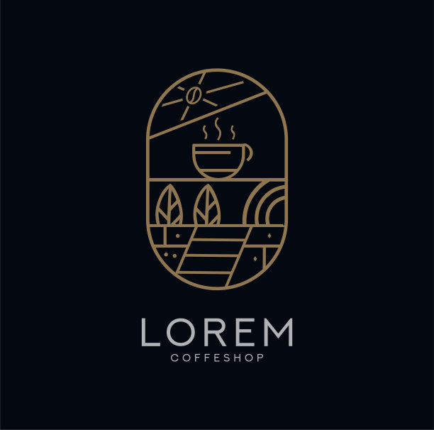 咖啡叶和咖啡杯为咖啡馆生态有机植物设计图片下载