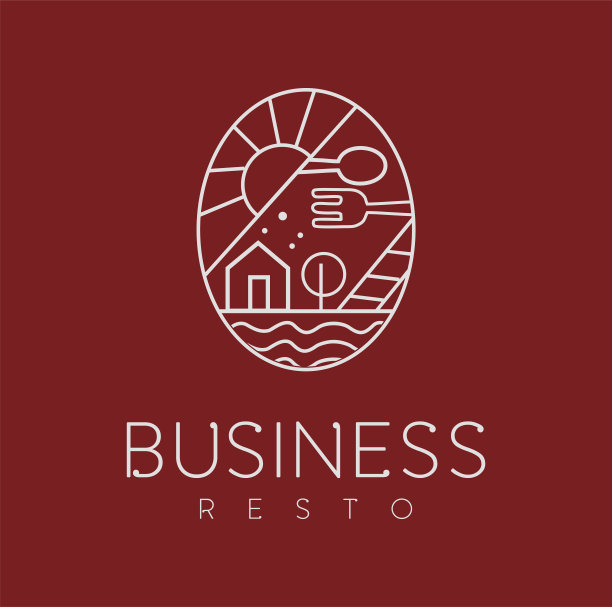 矢量极简线条餐厅设计理念图片下载