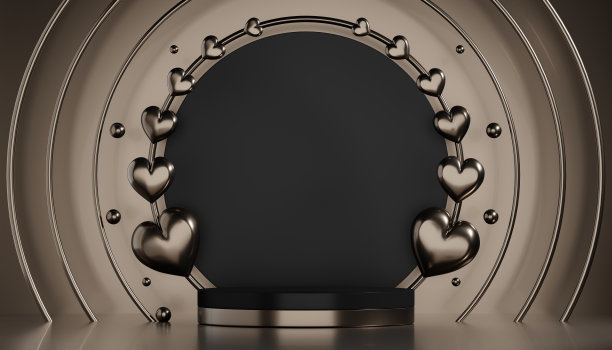 时尚产品背景和黑色讲台展示与空白背景。图片下载