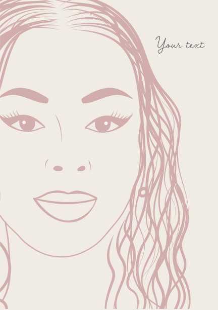 特写脸头女人正面视图手绘海报复制空间。国际妇女节概念。女性和女权主义。种族平等。赋权-权力女孩-包容的概念图片下载