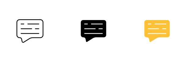 演讲泡沫。漫画，剧本，故事板。矢量集合的图标排成一行，黑色和彩色风格隔离在白色背景上。图片下载