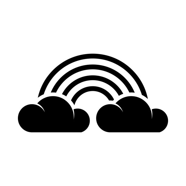 彩虹与云图标隔离平面设计矢量插图。图片下载