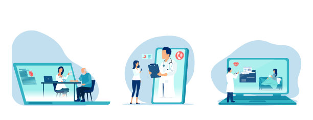 向医学专家进行在线咨询的年轻和老年患者的媒介图片下载