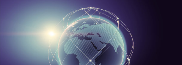 全球化与传播理念。地球和光线。三维渲染图片下载