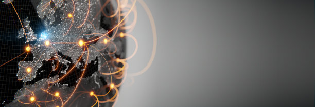 全球化与传播理念。地球和光线。三维渲染图片下载