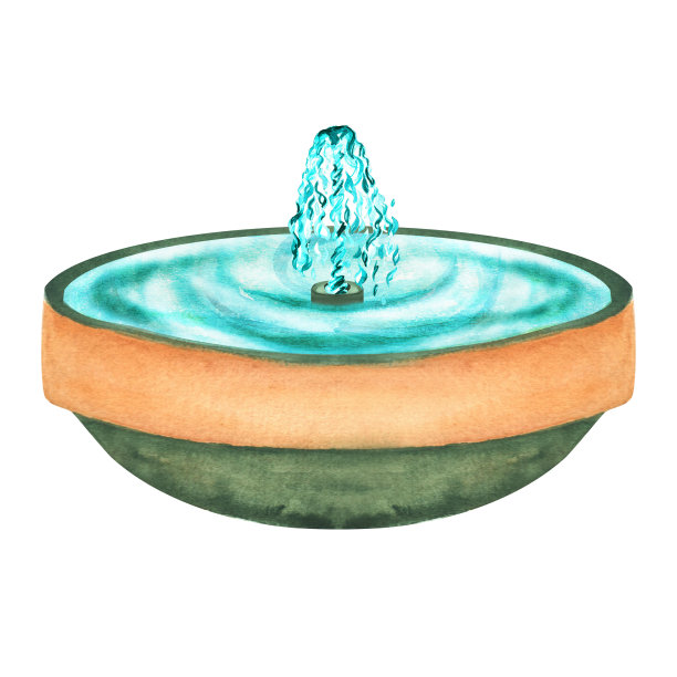 手绘水彩水盆图片下载