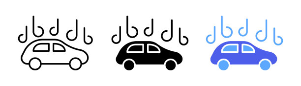 汽车服务集图标。清洗、吸尘器、吹尘、清洁、清洁、技术检查。服务站概念。矢量图标在直线，黑色和彩色风格的白色背景图片下载