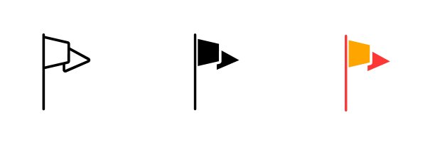 国旗。红旗，成就，目的地，战略，目标，职业道路，目标，实现。矢量集图标在直线，黑色和彩色风格隔离在白色背景图片下载