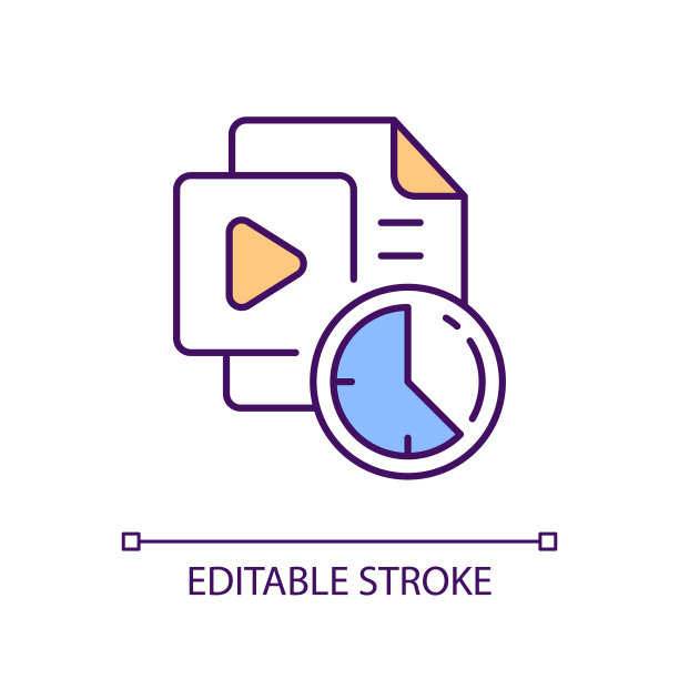 短时间广告视频RGB彩色图标图片下载