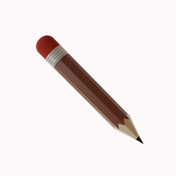 3d渲染可爱的卡通书写铅笔，简约的概念，回到学校的主题图片下载