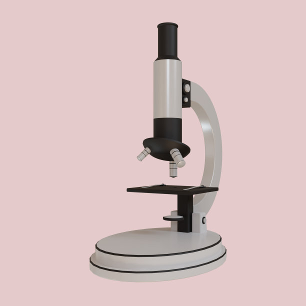 生物显微镜图标学校教育的3d渲染插图图片下载