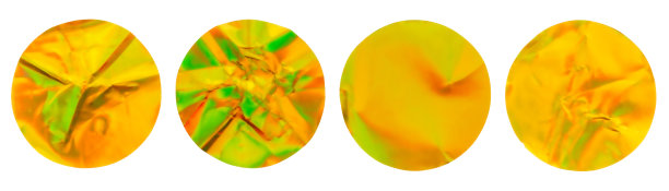 空白圆形胶粘剂全息箔贴纸标签设置隔离在白色背景图片下载