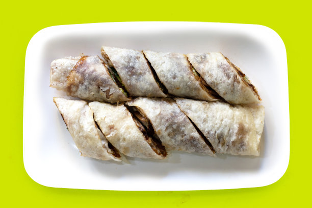 台湾菜，煎饼牛肉卷图片下载