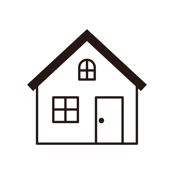 一个简单的单色房子的插图图片下载