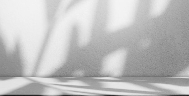 影子植物背景，抽象图案纹理设计覆盖树叶从阳光的墙面地板空间，模板模型背景，食品厨房柜台酒吧工作室室内房间，谢夫桌讲台图片下载