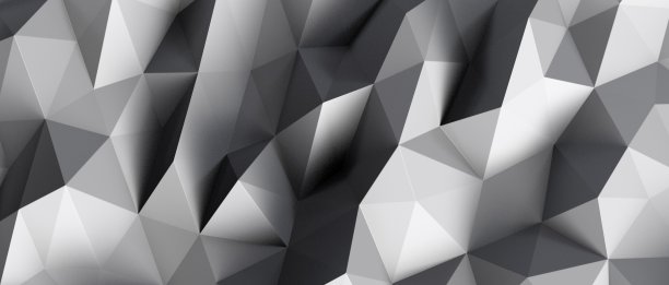 三维渲染银抽象几何多边形形状背景图片下载