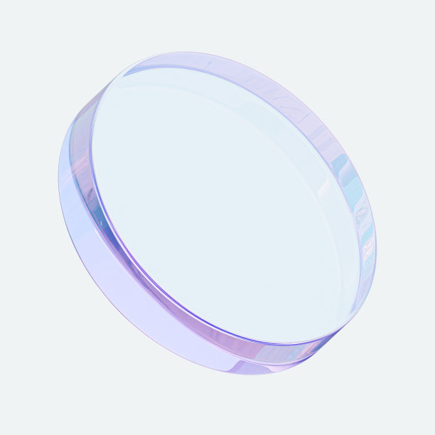 几何透明形状的三维圆形平板玻璃。三维渲染插图。图片下载