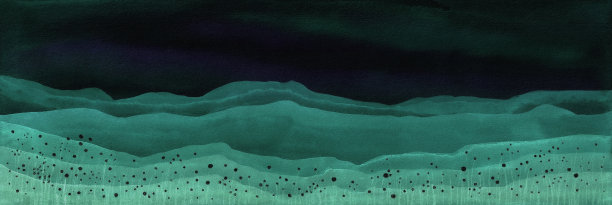 抽象夜山景观。幻想自然景观。图片下载