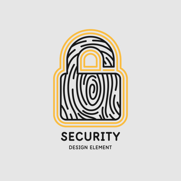 生物识别符号。平面风格的插图描绘了手指痕迹和锁。矢量插图。图片下载