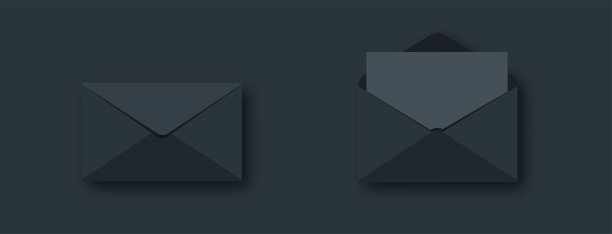 向量的信封。黑色打开的信封孤立在背景上。现实的矢量插图。图片下载