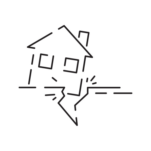 自然灾害，矢量插图细线自然灾害图标包含地震，洪水，海啸等图标图片下载