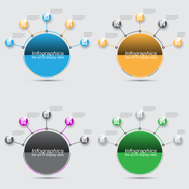集合信息图设计模板。显示信息，排名和统计的想法。图片下载