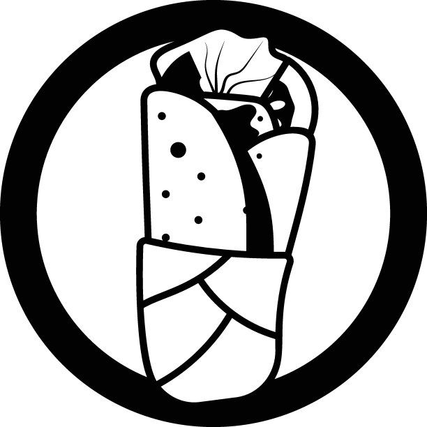 烤沙瓦玛矢量轮廓图标设计，亚洲美食符号，最受欢迎的菜肴标志，街头食品库存插图，沙瓦玛或沙乌玛概念图片下载