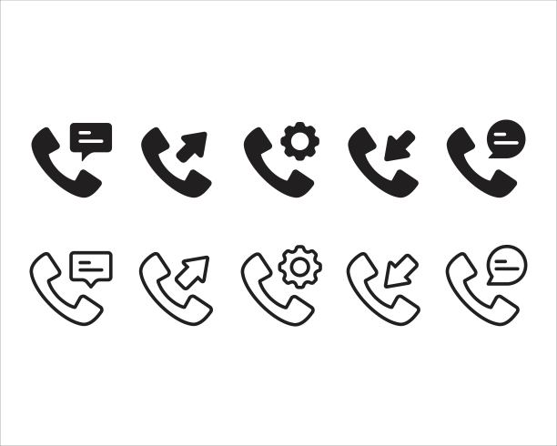 电话和通信图标，符号，标志，矢量插图图片下载