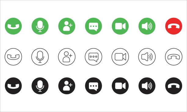 电话和通信图标，符号，标志，矢量插图图片下载