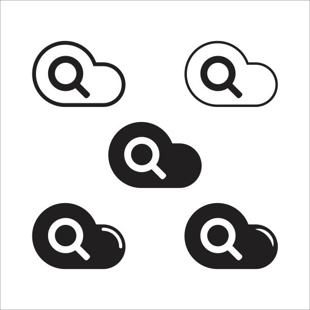 云搜索图标，符号，符号，矢量插图图片下载