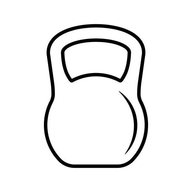 壶铃线图标。重量图标，训练设备平面矢量图标的锻炼应用程序和网站。图片下载