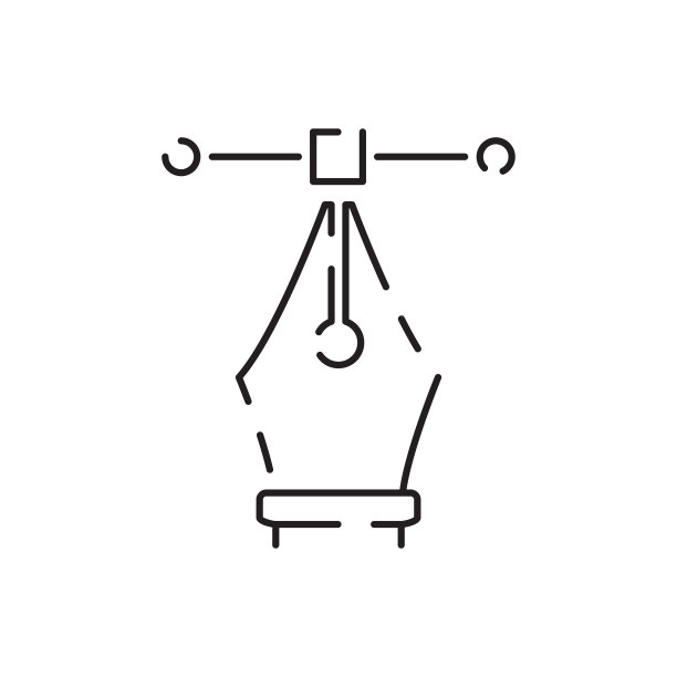 数字艺术家和数字艺术工具线图标细线设计。矢量信号图片下载