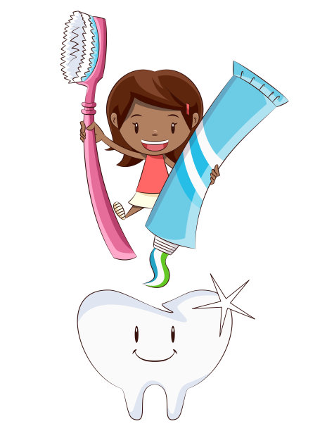 小女孩刷牙的概念图片下载