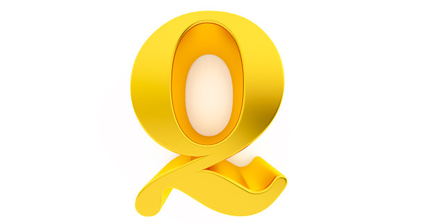 金色Q字母孤立在白色背景上图片下载