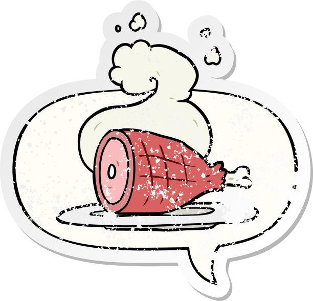 卡通熟肉用言语泡心疼心疼老贴纸图片下载