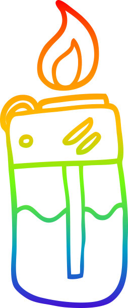 彩虹渐变线绘制的卡通打火机图片下载
