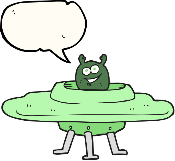 手绘语音泡泡卡通飞船图片下载