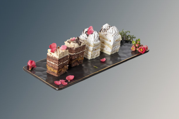 提拉米苏蛋糕片。孤立。图片下载